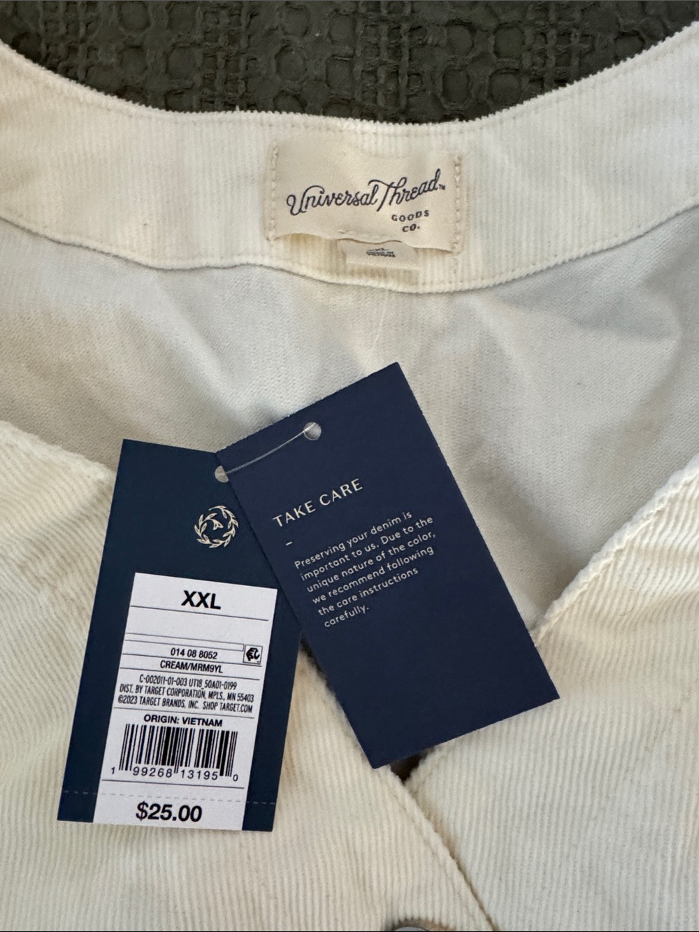Universal Thread Cream Button-Front Vest - Picture 2 of 3